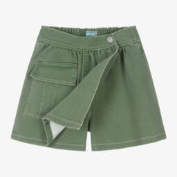 KENZO KIDS-Girls Emerald Stretch Denim Skort | Childrensalon Outlet