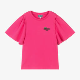 KENZO KIDS-Girls Flutter Sleeve Pink Tee | Childrensalon Outlet