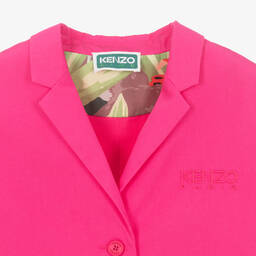 KENZO KIDS-Girls Fuchsia Pink Cotton Poplin Blazer | Childrensalon Outlet