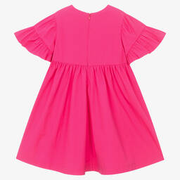 KENZO KIDS-Girls Fuchsia Pink Cotton Poplin Dress | Childrensalon Outlet