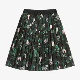 KENZO KIDS-Girls Green Pleated Midi Skirt | Childrensalon Outlet