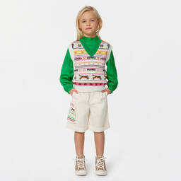KENZO KIDS-Girls Green Satin Jacquard Blouse | Childrensalon Outlet