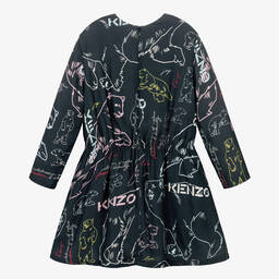 KENZO KIDS-Girls Grey Bear Logo Dress | Childrensalon Outlet