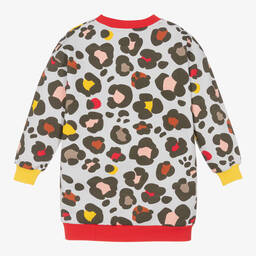 KENZO KIDS-Girls Grey Cotton Animal Print Dress | Childrensalon Outlet