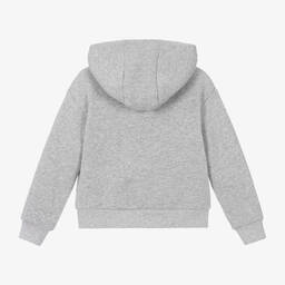 KENZO KIDS-Серая хлопковая худи с цветами для девочек | Childrensalon Outlet