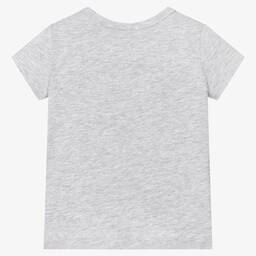 KENZO KIDS-Girls Grey Cotton Logo T-Shirt | Childrensalon Outlet