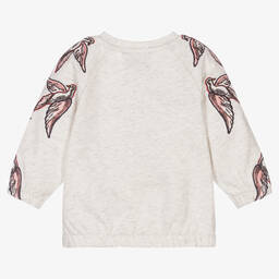 كينزو كيدز-سويتشيرت أطفال بناتي قطن لون رمادي | Childrensalon Outlet