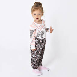 KENZO KIDS-Серые хлопковые джоггеры для девочек | Childrensalon Outlet