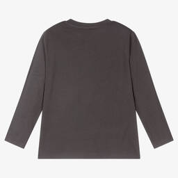 KENZO KIDS-توب قطن عضوي لون رمادي داكن للبنات | Childrensalon Outlet