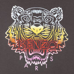 KENZO KIDS-توب قطن عضوي لون رمادي داكن للبنات | Childrensalon Outlet