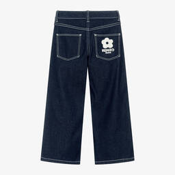 KENZO KIDS-Широкие джинсы-варенки цвета индиго для девочек | Childrensalon Outlet
