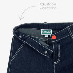 KENZO KIDS-Широкие джинсы-варенки цвета индиго для девочек | Childrensalon Outlet