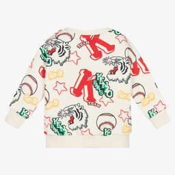 KENZO KIDS-Girls Ivory Cotton Baseball Sweatshirt | Childrensalon Outlet