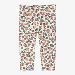 KENZO KIDS-Girls Ivory Cotton Floral Print Leggings | Childrensalon Outlet