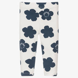 KENZO KIDS-Girls Ivory Cotton Flower Leggings | Childrensalon Outlet