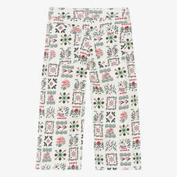 KENZO KIDS-بنطلون قطن تويل لون عاجي للبنات | Childrensalon Outlet