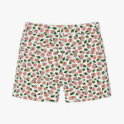 KENZO KIDS-Girls Ivory Floral Cotton Shorts | Childrensalon Outlet