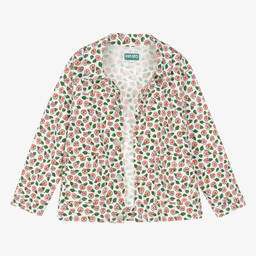 KENZO KIDS-Girls Ivory Floral Denim Jacket | Childrensalon Outlet