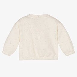 كينزو كيدز-سويتشيرت أطفال بناتي قطن جيرسي لون عاجي | Childrensalon Outlet