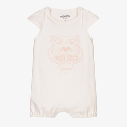 KENZO KIDS-Girls Ivory Tiger Logo Shortie | Childrensalon Outlet