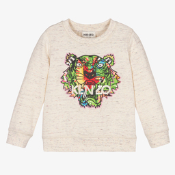 KENZO KIDS-Кремовый свитшот с тигром для девочек | Childrensalon Outlet