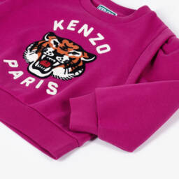 كينزو كيدز-سويتشيرت بطبعة نمر لون زهري للبنات | Childrensalon Outlet