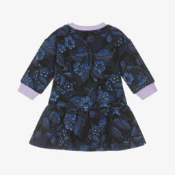 KENZO KIDS-Girls Navy Floral Cotton Dress | Childrensalon Outlet