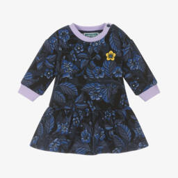KENZO KIDS-Girls Navy Floral Cotton Dress | Childrensalon Outlet
