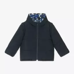 KENZO KIDS-Girls Navy Floral Reversible Coat | Childrensalon Outlet