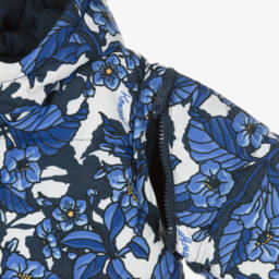 KENZO KIDS-Girls Navy Floral Reversible Coat | Childrensalon Outlet