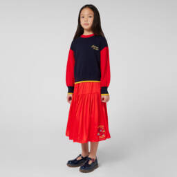 KENZO KIDS-Girls Navy Snake Knit Jumper | Childrensalon Outlet