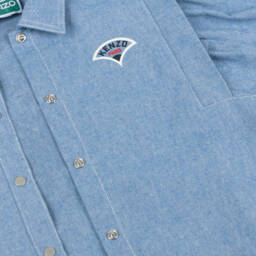 KENZO KIDS-Girls Ocean Blue Wavy Print Blouse | Childrensalon Outlet