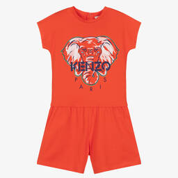 KENZO KIDS-Оранжевый комбинезон со слоном | Childrensalon Outlet