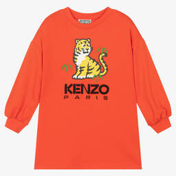 KENZO KIDS-Girls Orange KOTORA Sweatshirt Dress | Childrensalon Outlet