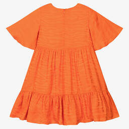 KENZO KIDS-Girls Orange Tiger Stripe Dress | Childrensalon Outlet