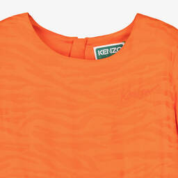 KENZO KIDS-Girls Orange Tiger Stripe Dress | Childrensalon Outlet
