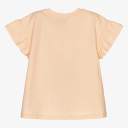 كينزو كيدز-تيشيرت أطفال بناتي قطن عضوي لون برتقالي | Childrensalon Outlet