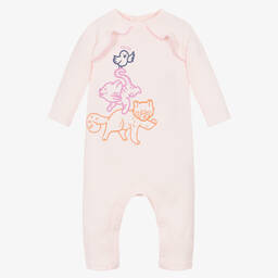 KENZO KIDS-Girls Pale Pink Organic Cotton Babygrow | Childrensalon Outlet