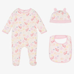 KENZO KIDS-Girls Pink Cotton Animal Babysuit Set | Childrensalon Outlet