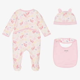 KENZO KIDS-Girls Pink Cotton Animal Babysuit Set | Childrensalon Outlet