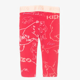 KENZO KIDS-Розовые хлопковые легинсы для девочек | Childrensalon Outlet