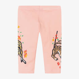 KENZO KIDS-Girls Pink Cotton Logo Leggings | Childrensalon Outlet