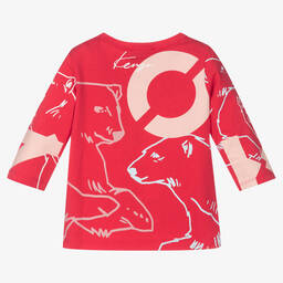 KENZO KIDS-Girls Pink Cotton Logo Top | Childrensalon Outlet