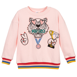 KENZO KIDS-Girls Pink Cotton Sweatshirt | Childrensalon Outlet
