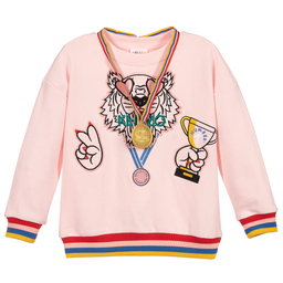 KENZO KIDS-Girls Pink Cotton Sweatshirt | Childrensalon Outlet