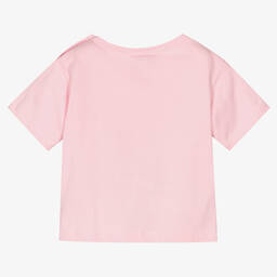 KENZO KIDS-تيشيرت قطن عضوي لون زهري للبنات | Childrensalon Outlet