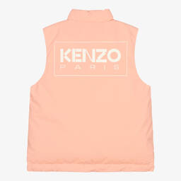 KENZO KIDS-Розовый пуховый жилет для девочек | Childrensalon Outlet