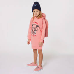 KENZO KIDS-Girls Pink Elephant Jersey Dress | Childrensalon Outlet