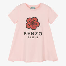 كينزو كيدز-فستان قطني وردي مزهر للبنات | Childrensalon Outlet