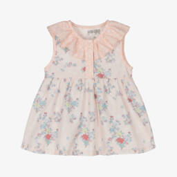 KENZO KIDS-فستان قطني وردي مزين بالكشكش للبنات | Childrensalon Outlet